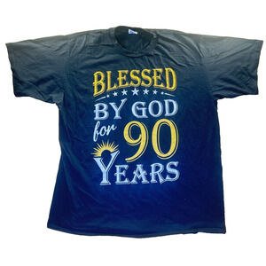 Port & Company Blessed by God for 90 Years Graphic T-Shirt Men’s XL Black